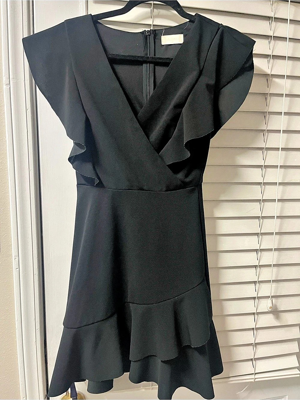 Altar'd State Black Ruffle Mini Dress
